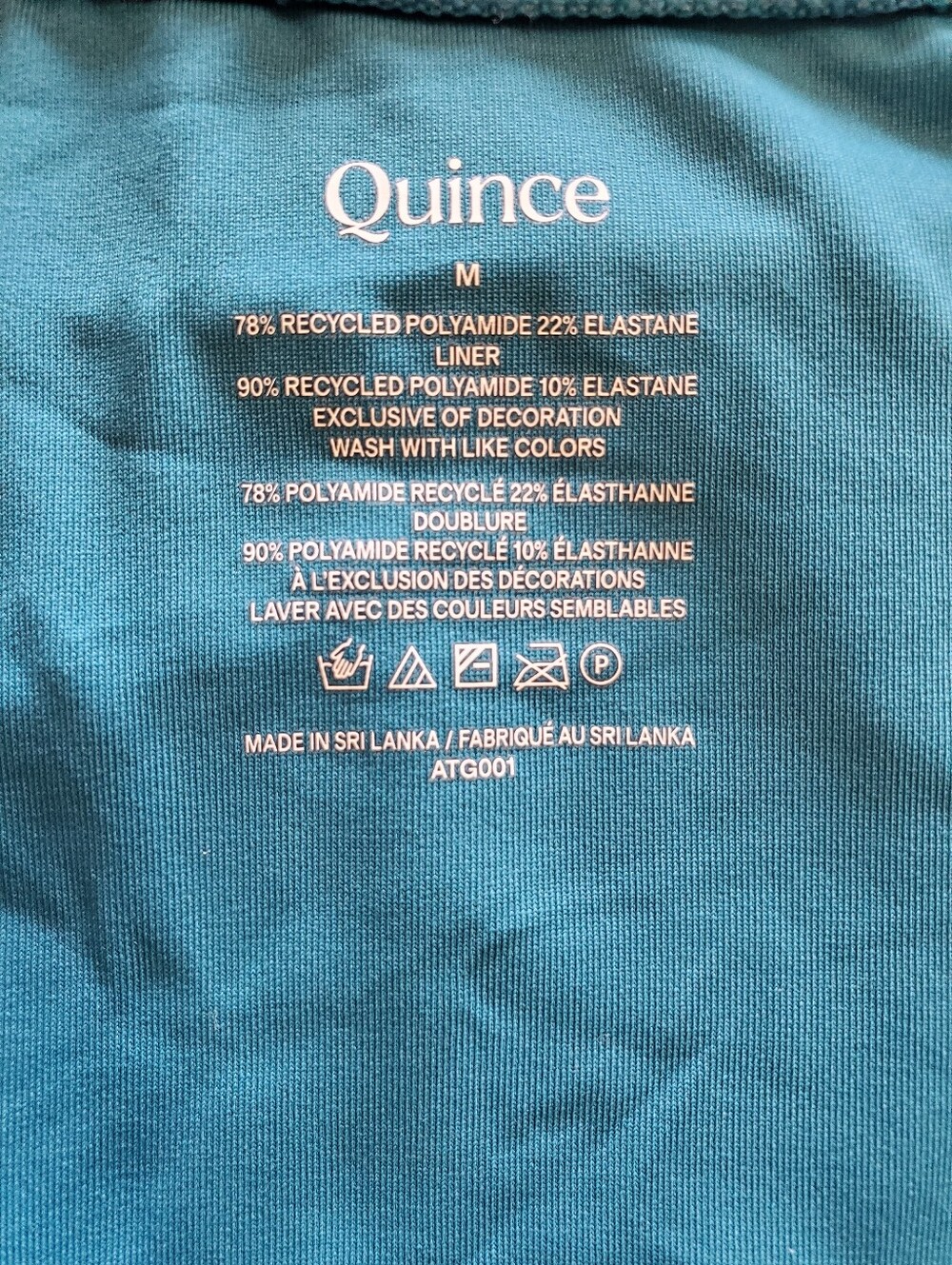 NWT Quince Italian Cami One-Piece Swimsuit Lagoon Teal Blue - Picture 2 of 14